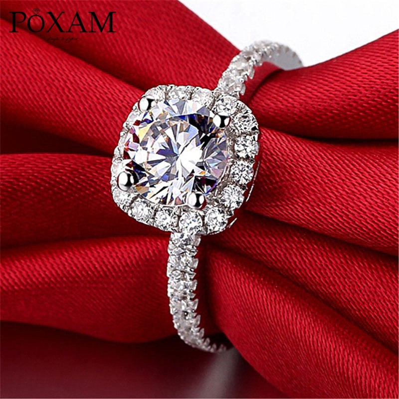 New Trendy Crystal Engagement Claws Design Hot Sale Rings For Women AAA White Zircon Cubic elegant rings Female Wedding jewerly