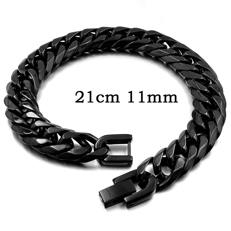 2019 New Stainless Steel Bracelet Men Jewelry Party Fashion Hand Cuban Chain Bracelets For Boys Best Friend Quality Gift GB043