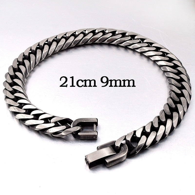 2019 New Stainless Steel Bracelet Men Jewelry Party Fashion Hand Cuban Chain Bracelets For Boys Best Friend Quality Gift GB043