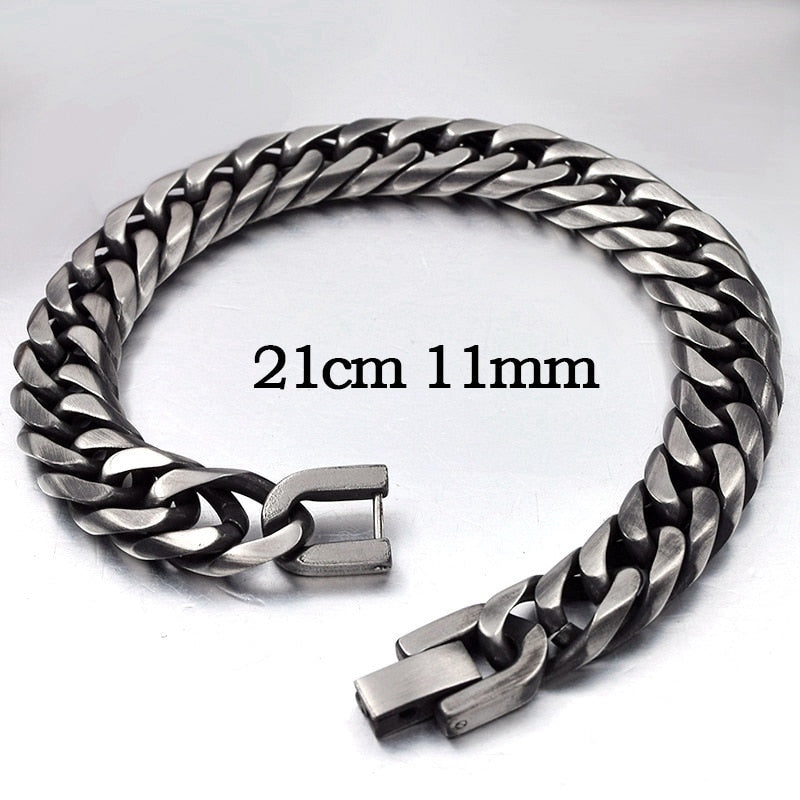 2019 New Stainless Steel Bracelet Men Jewelry Party Fashion Hand Cuban Chain Bracelets For Boys Best Friend Quality Gift GB043