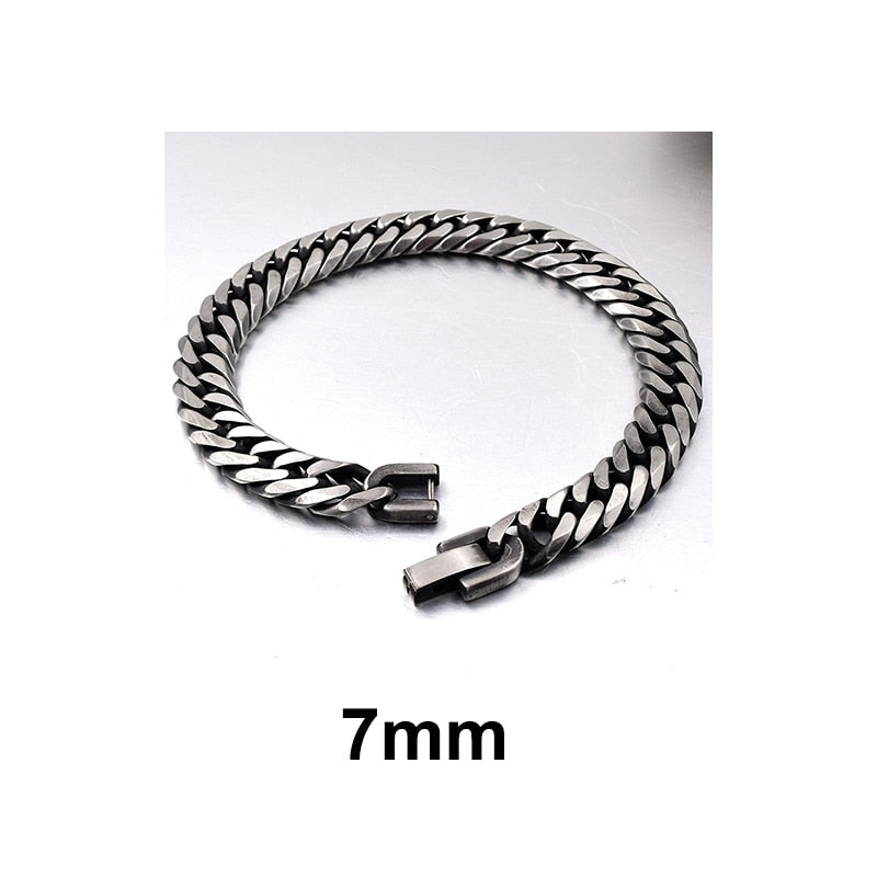 2019 New Stainless Steel Bracelet Men Jewelry Party Fashion Hand Cuban Chain Bracelets For Boys Best Friend Quality Gift GB043