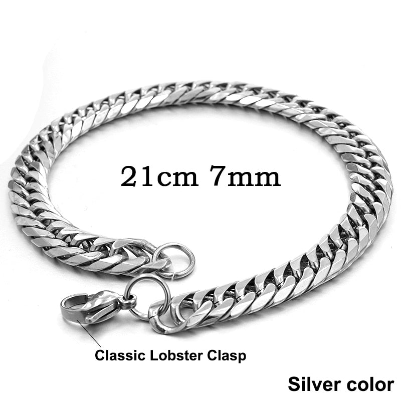 2019 New Stainless Steel Bracelet Men Jewelry Party Fashion Hand Cuban Chain Bracelets For Boys Best Friend Quality Gift GB043