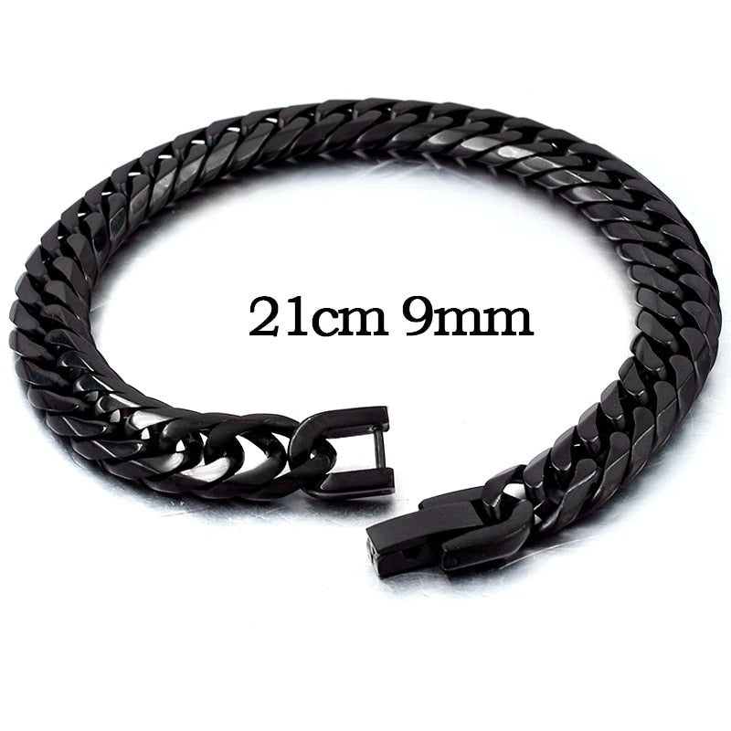 2019 New Stainless Steel Bracelet Men Jewelry Party Fashion Hand Cuban Chain Bracelets For Boys Best Friend Quality Gift GB043