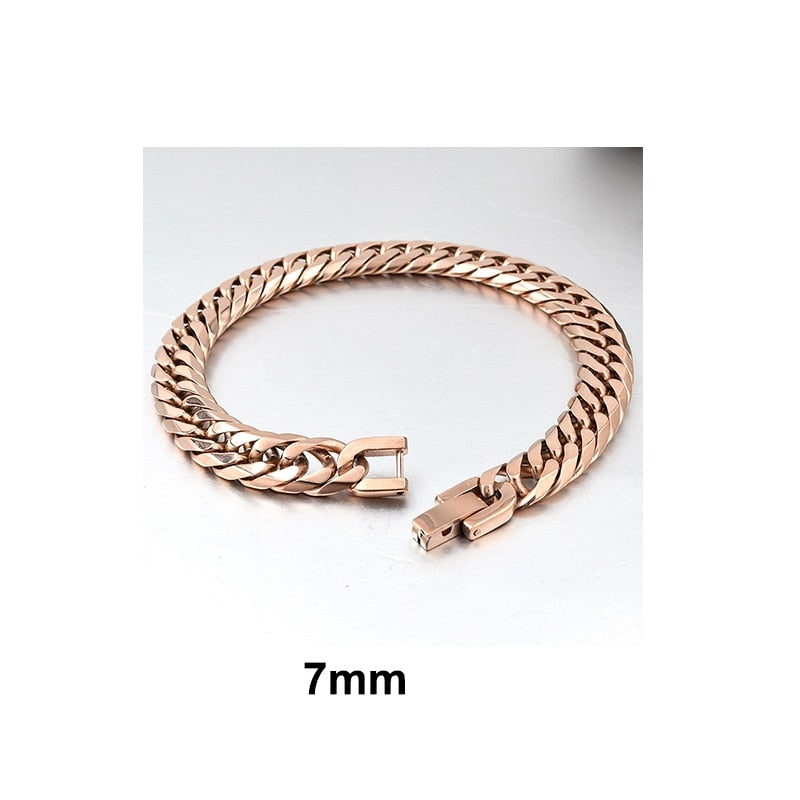 2019 New Stainless Steel Bracelet Men Jewelry Party Fashion Hand Cuban Chain Bracelets For Boys Best Friend Quality Gift GB043