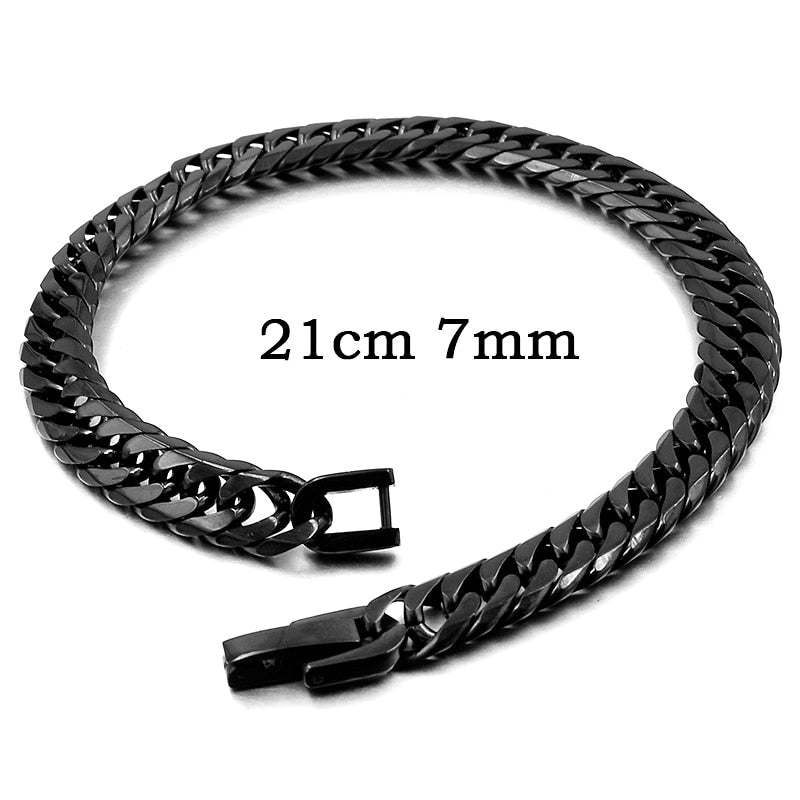 2019 New Stainless Steel Bracelet Men Jewelry Party Fashion Hand Cuban Chain Bracelets For Boys Best Friend Quality Gift GB043