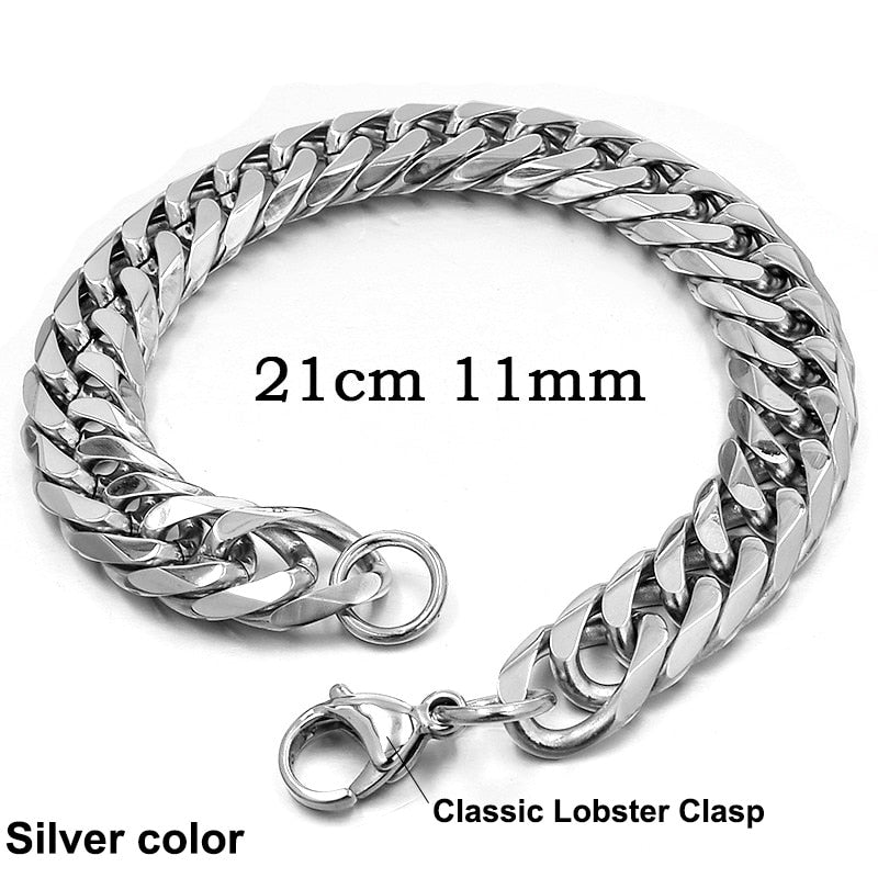 2019 New Stainless Steel Bracelet Men Jewelry Party Fashion Hand Cuban Chain Bracelets For Boys Best Friend Quality Gift GB043