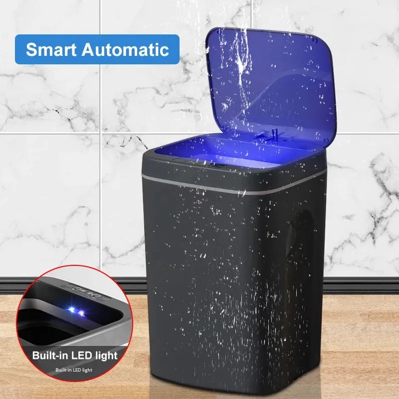 Electric Trash Can Smart Automatic Sensor Dustbin Waste Bin Wastebasket for Kitchen Bathroom Toilet Touchless Garbage Smart Home