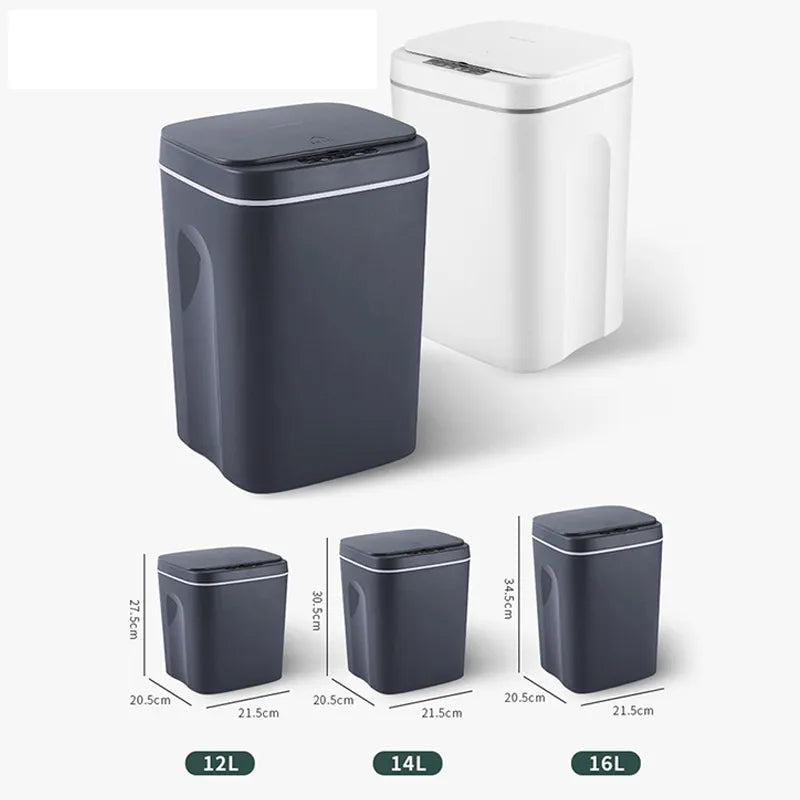 Electric Trash Can Smart Automatic Sensor Dustbin Waste Bin Wastebasket for Kitchen Bathroom Toilet Touchless Garbage Smart Home