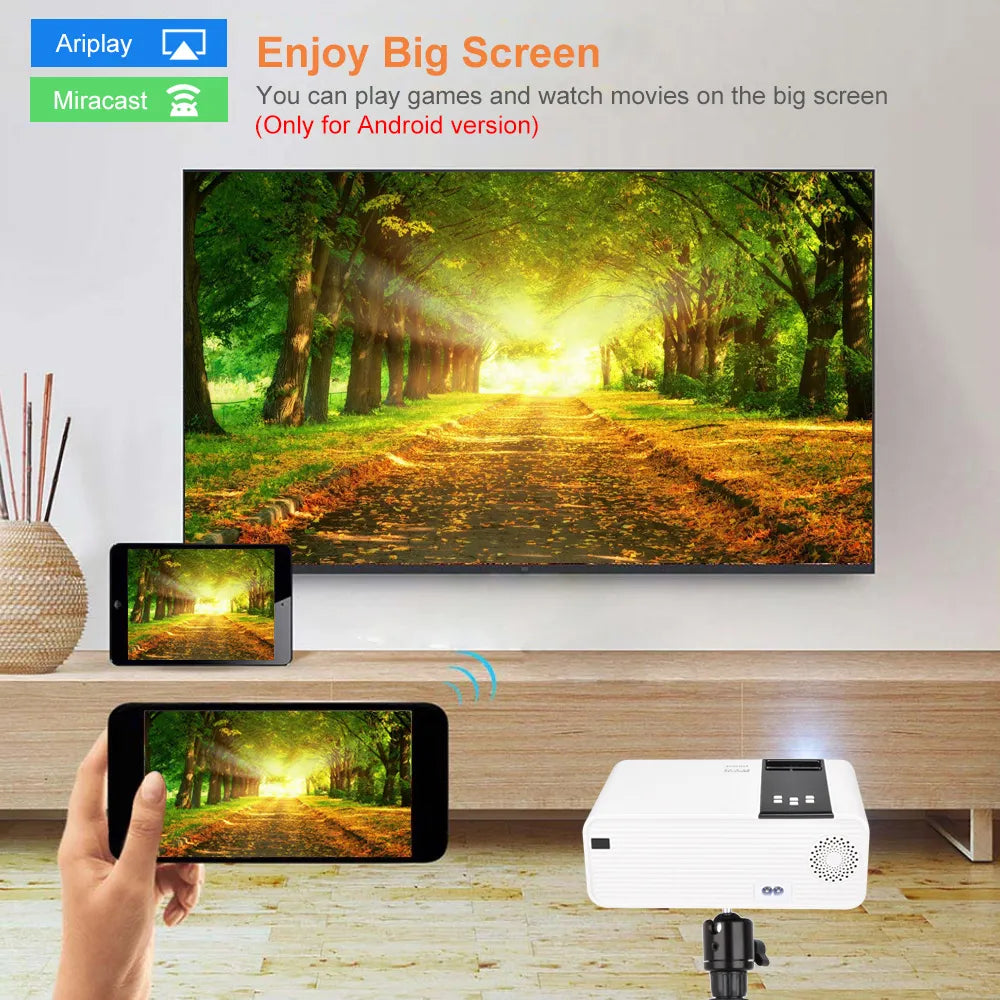 ThundeaL HD Mini Projector TD90 Native 1280 x 720P LED WiFi Projector Home Theater Cinema 3D Smart 2K 4K Video Movie Proyector